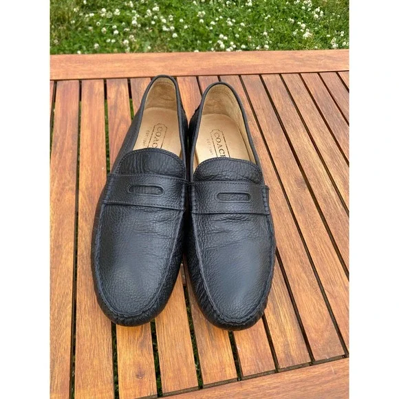 Coach | Shoes | Mens Black Leather Coach Loafers Size 2  display picture 3